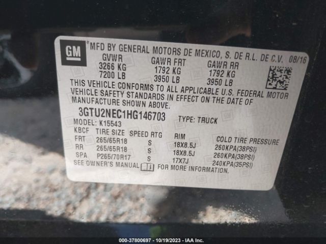 Photo 8 VIN: 3GTU2NEC1HG146703 - GMC SIERRA 1500 