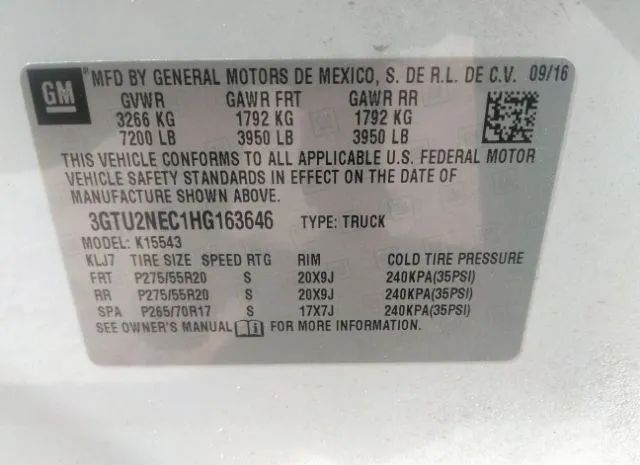 Photo 8 VIN: 3GTU2NEC1HG163646 - GMC SIERRA 1500 