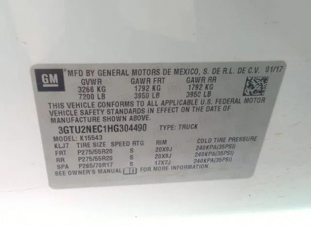 Photo 8 VIN: 3GTU2NEC1HG304490 - GMC SIERRA 