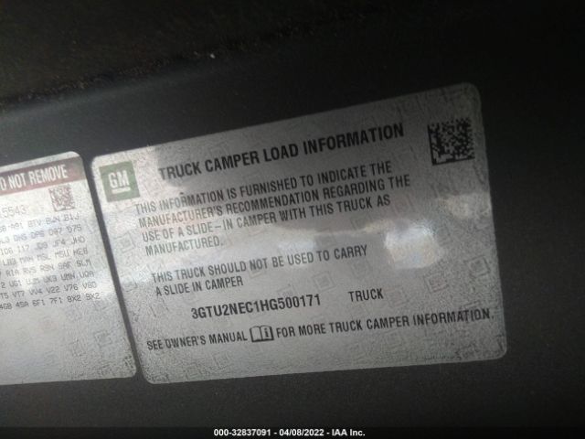 Photo 8 VIN: 3GTU2NEC1HG500171 - GMC SIERRA 1500 