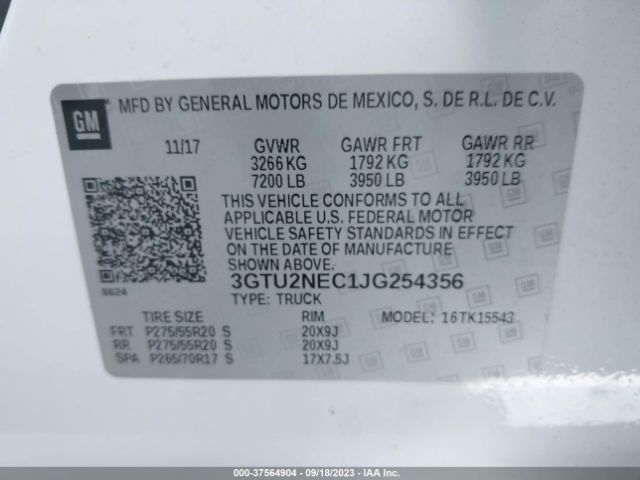 Photo 8 VIN: 3GTU2NEC1JG254356 - GMC SIERRA 1500 