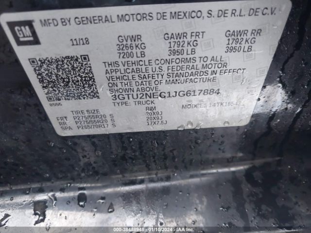 Photo 8 VIN: 3GTU2NEC1JG617884 - GMC SIERRA 1500 