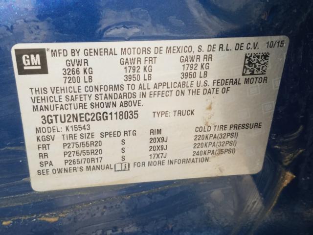 Photo 9 VIN: 3GTU2NEC2GG118035 - GMC SIERRA K15 