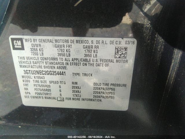 Photo 8 VIN: 3GTU2NEC2GG254441 - GMC SIERRA 