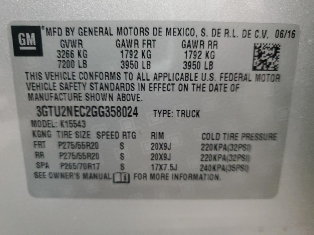 Photo 11 VIN: 3GTU2NEC2GG358024 - GMC SIERRA 