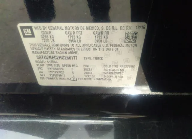 Photo 8 VIN: 3GTU2NEC2HG268177 - GMC SIERRA 1500 