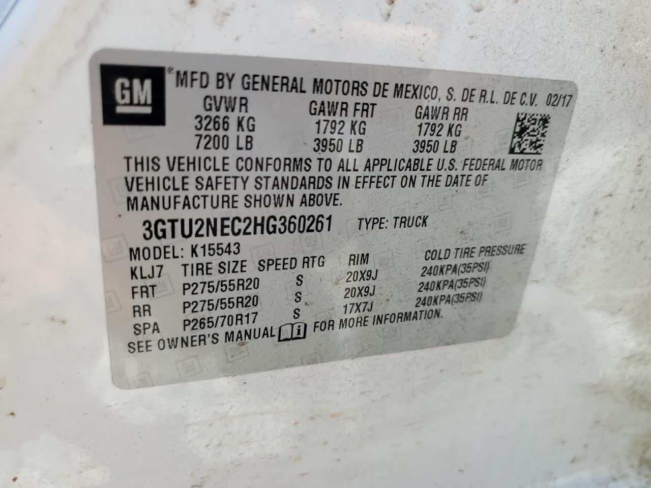 Photo 11 VIN: 3GTU2NEC2HG360261 - GMC SIERRA 