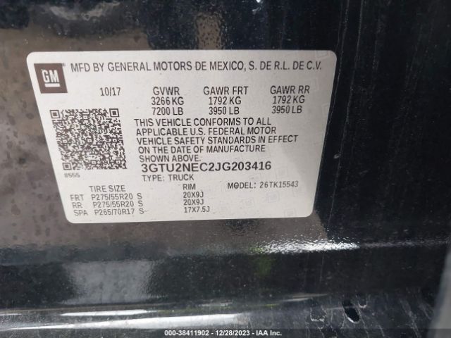 Photo 8 VIN: 3GTU2NEC2JG203416 - GMC SIERRA 1500 