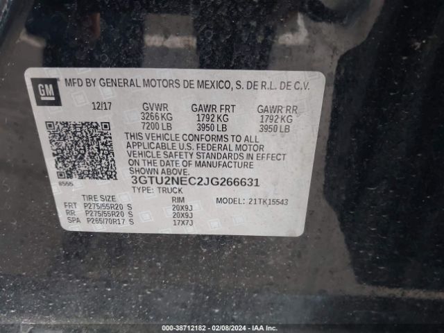 Photo 8 VIN: 3GTU2NEC2JG266631 - GMC SIERRA 1500 