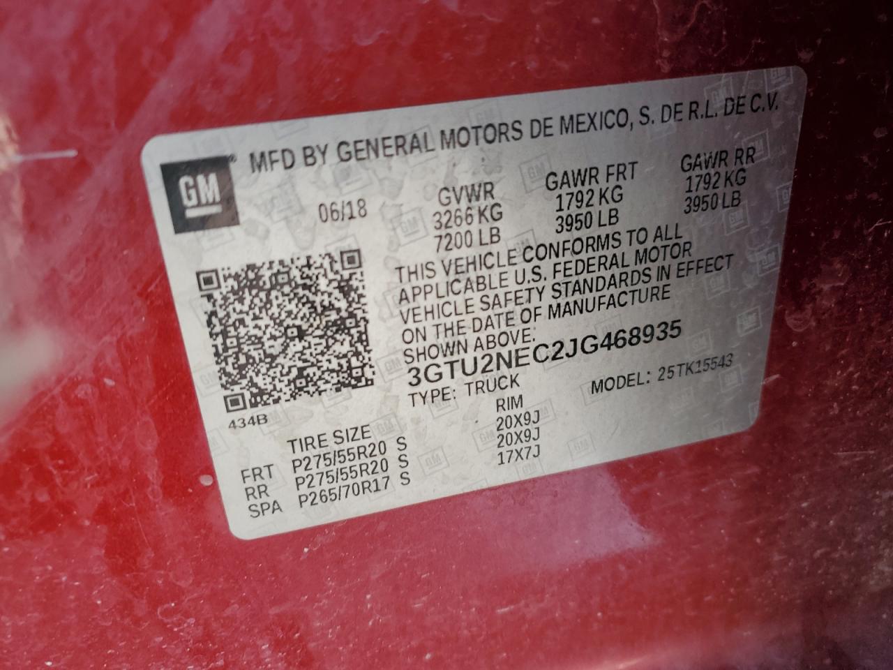 Photo 11 VIN: 3GTU2NEC2JG468935 - GMC SIERRA 