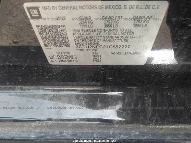 Photo 8 VIN: 3GTU2NEC2JG587777 - GMC SIERRA 1500 