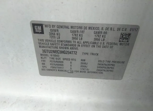 Photo 8 VIN: 3GTU2NEC3HG294772 - GMC SIERRA 1500 