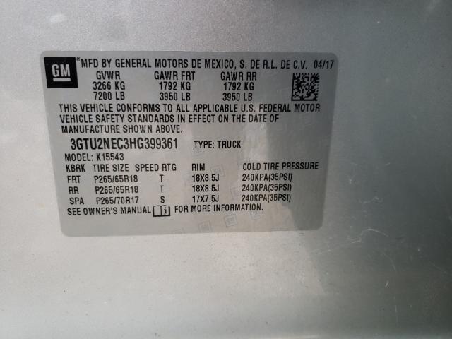 Photo 9 VIN: 3GTU2NEC3HG399361 - GMC SIERRA K15 