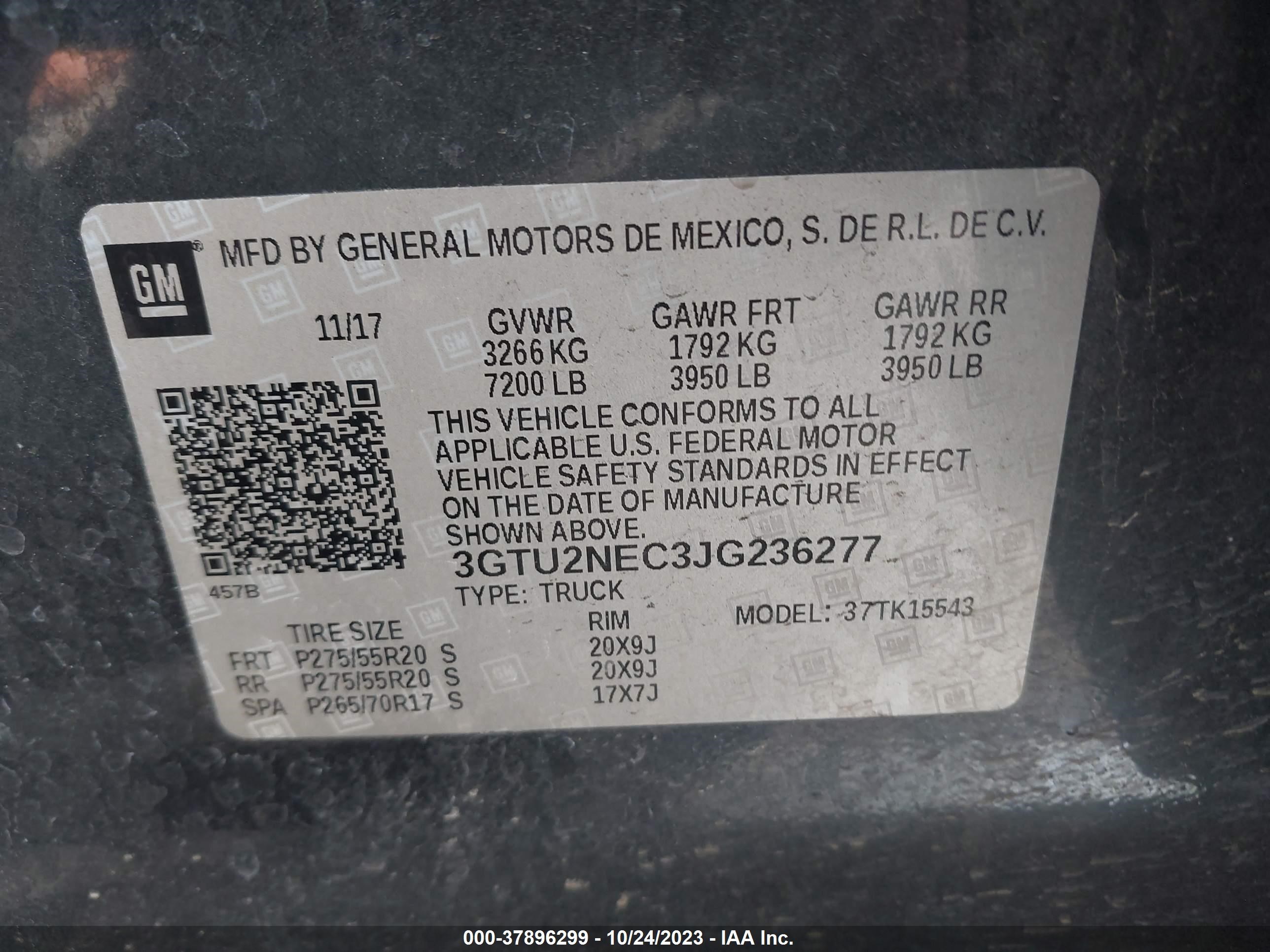 Photo 8 VIN: 3GTU2NEC3JG236277 - GMC SIERRA 