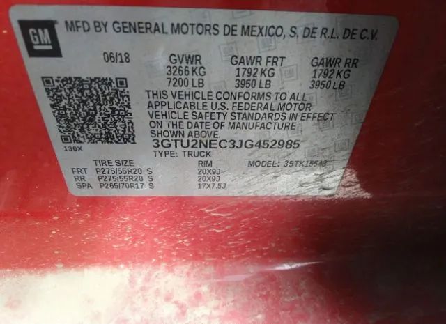 Photo 8 VIN: 3GTU2NEC3JG452985 - GMC SIERRA 