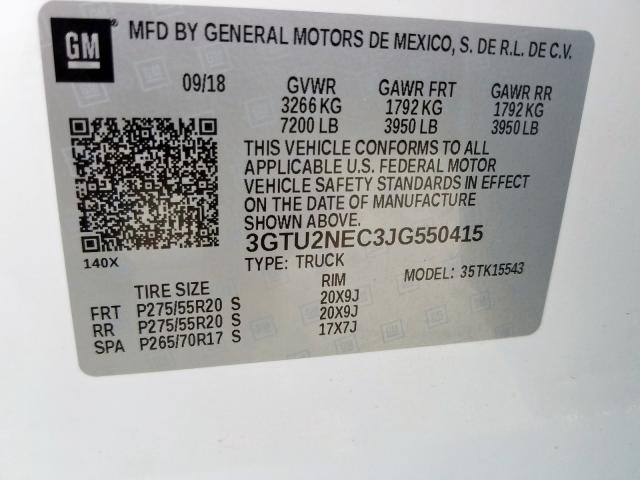 Photo 9 VIN: 3GTU2NEC3JG550415 - GMC SIERRA K15 