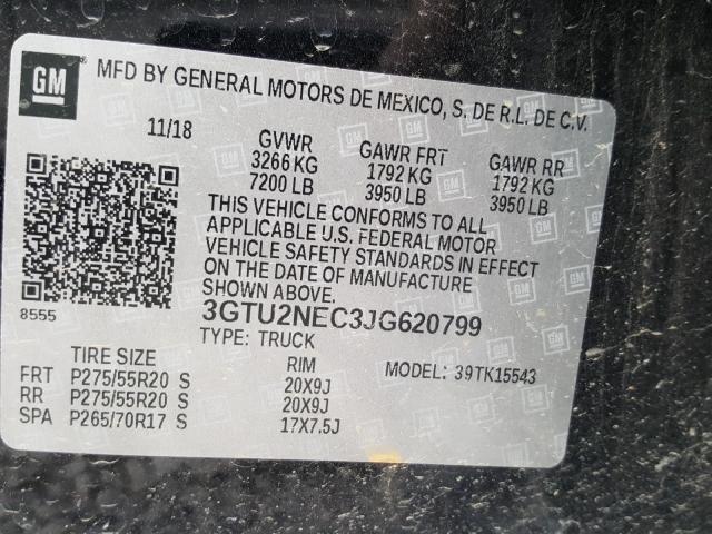 Photo 9 VIN: 3GTU2NEC3JG620799 - GMC SIERRA K15 