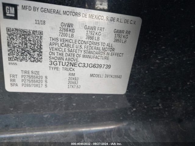 Photo 8 VIN: 3GTU2NEC3JG639739 - GMC SIERRA 