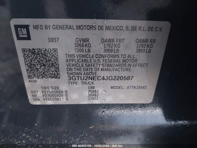 Photo 8 VIN: 3GTU2NEC4JG220587 - GMC SIERRA 