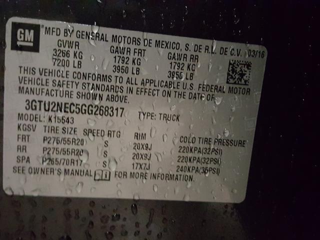 Photo 9 VIN: 3GTU2NEC5GG268317 - GMC SIERRA K15 