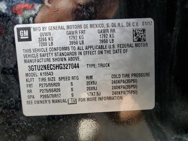 Photo 11 VIN: 3GTU2NEC5HG327044 - GMC SIERRA K15 