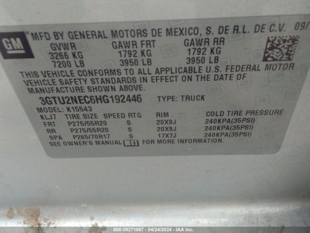 Photo 8 VIN: 3GTU2NEC6HG192446 - GMC SIERRA 1500 