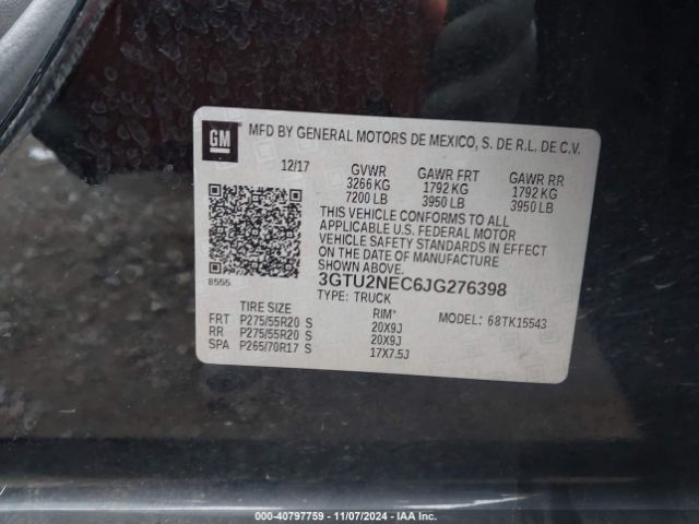 Photo 8 VIN: 3GTU2NEC6JG276398 - GMC SIERRA 