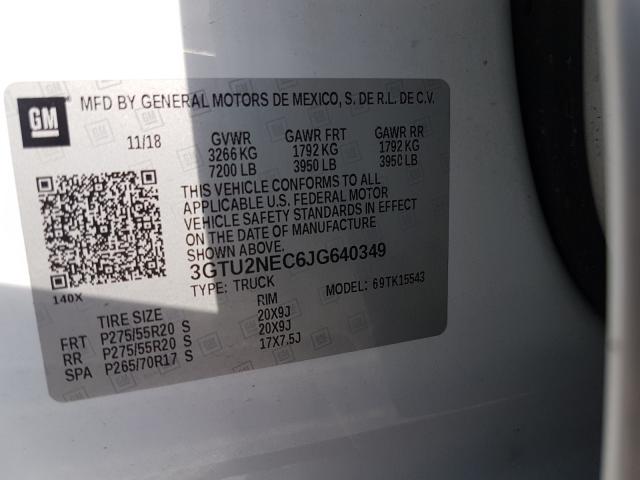 Photo 9 VIN: 3GTU2NEC6JG640349 - GMC SIERRA K15 