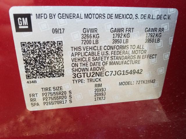 Photo 9 VIN: 3GTU2NEC7JG154942 - GMC SIERRA K15 