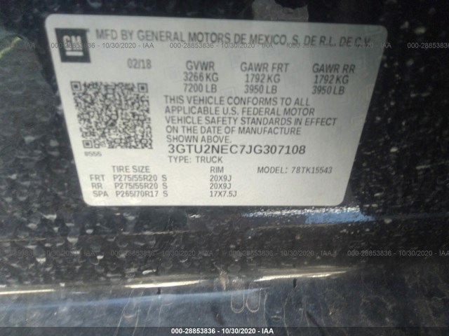 Photo 8 VIN: 3GTU2NEC7JG307108 - GMC SIERRA 1500 