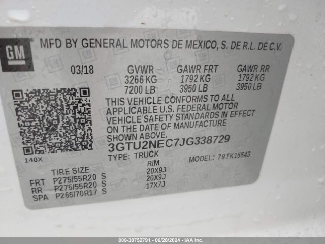 Photo 8 VIN: 3GTU2NEC7JG338729 - GMC SIERRA 