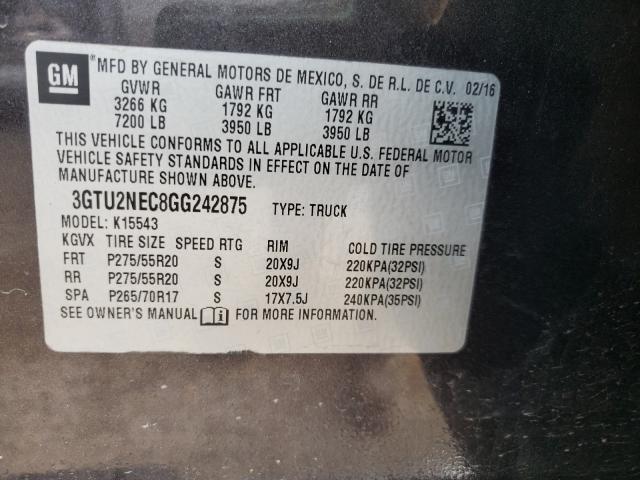 Photo 9 VIN: 3GTU2NEC8GG242875 - GMC SIERRA K15 