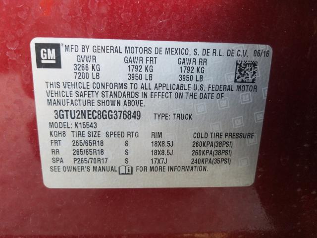 Photo 9 VIN: 3GTU2NEC8GG376849 - GMC SIERRA K15 