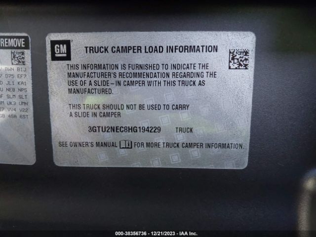 Photo 8 VIN: 3GTU2NEC8HG194229 - GMC SIERRA 1500 