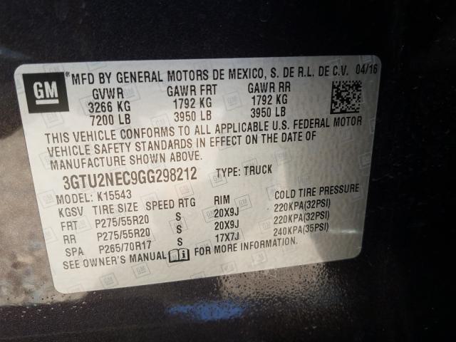 Photo 9 VIN: 3GTU2NEC9GG298212 - GMC SIERRA K15 