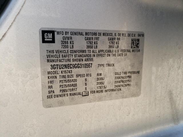 Photo 12 VIN: 3GTU2NEC9GG310567 - GMC SIERRA 