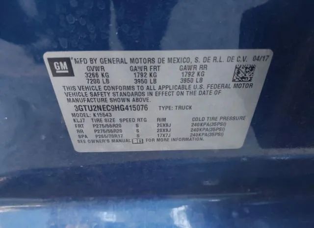 Photo 8 VIN: 3GTU2NEC9HG415076 - GMC SIERRA 