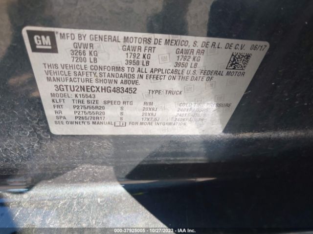 Photo 8 VIN: 3GTU2NECXHG483452 - GMC SIERRA 1500 