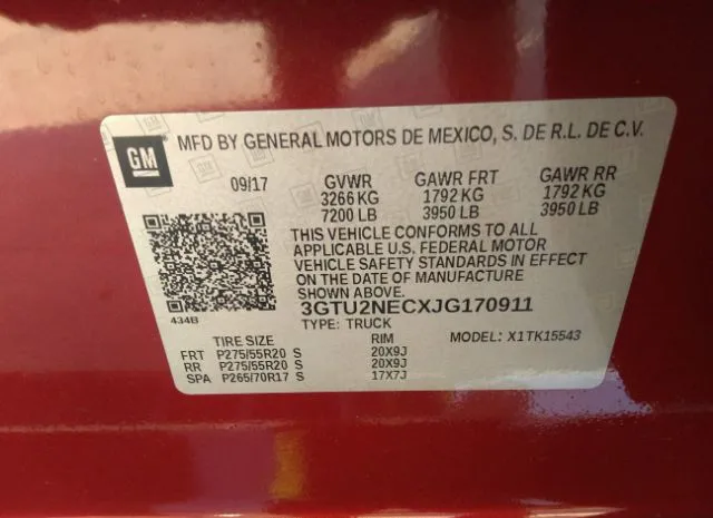 Photo 8 VIN: 3GTU2NECXJG170911 - GMC SIERRA 1500 