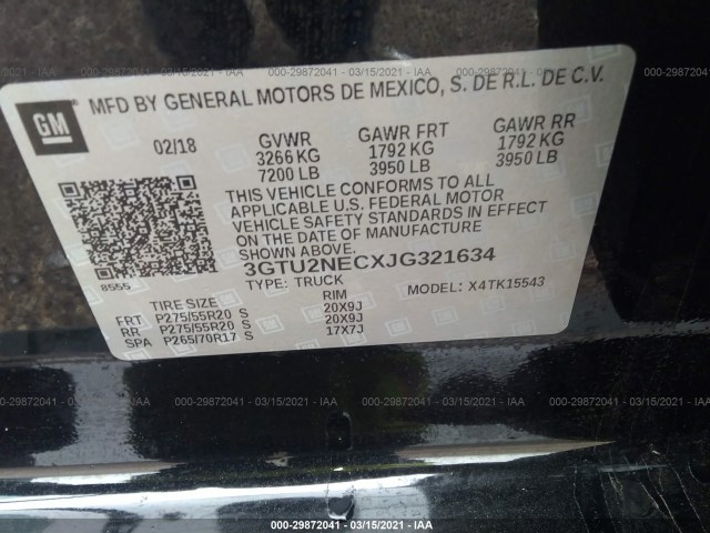 Photo 8 VIN: 3GTU2NECXJG321634 - GMC SIERRA 1500 