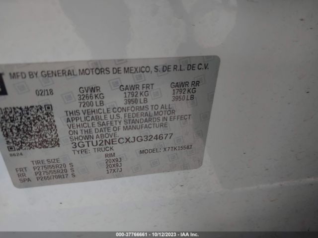 Photo 8 VIN: 3GTU2NECXJG324677 - GMC SIERRA 1500 