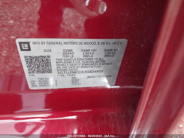 Photo 8 VIN: 3GTU2NECXJG634909 - GMC SIERRA 1500 