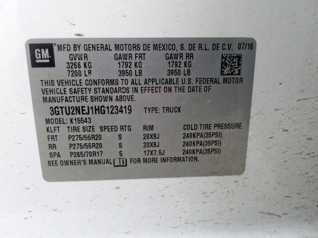 Photo 9 VIN: 3GTU2NEJ1HG123419 - GMC SIERRA K15 