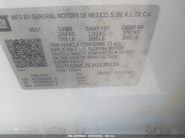 Photo 8 VIN: 3GTU2NEJ1JG120235 - GMC SIERRA 1500 