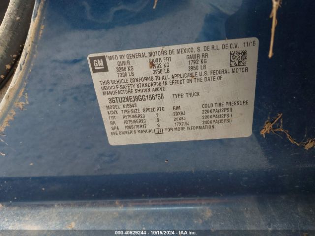 Photo 8 VIN: 3GTU2NEJ8GG156156 - GMC SIERRA 