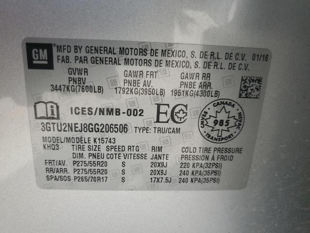 Photo 11 VIN: 3GTU2NEJ8GG206506 - GMC SIERRA K15 