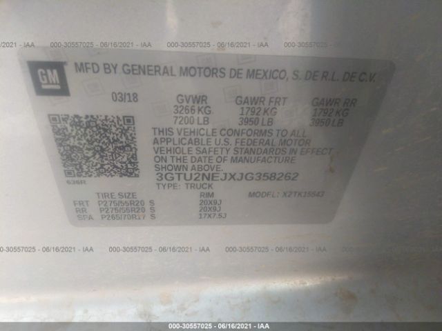 Photo 8 VIN: 3GTU2NEJXJG358262 - GMC SIERRA 1500 