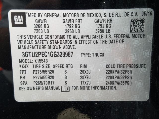 Photo 9 VIN: 3GTU2PEC1GG338987 - GMC SIERRA K15 