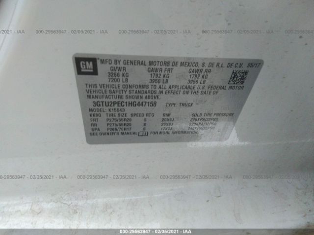 Photo 8 VIN: 3GTU2PEC1HG447158 - GMC SIERRA 1500 