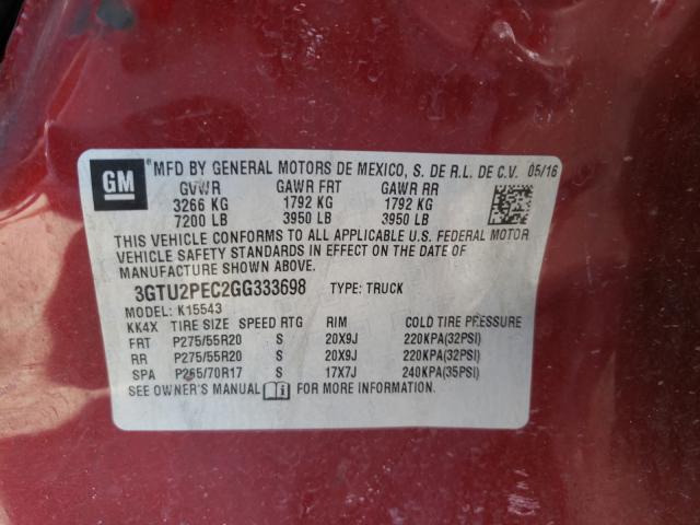 Photo 9 VIN: 3GTU2PEC2GG333698 - GMC SIERRA K15 